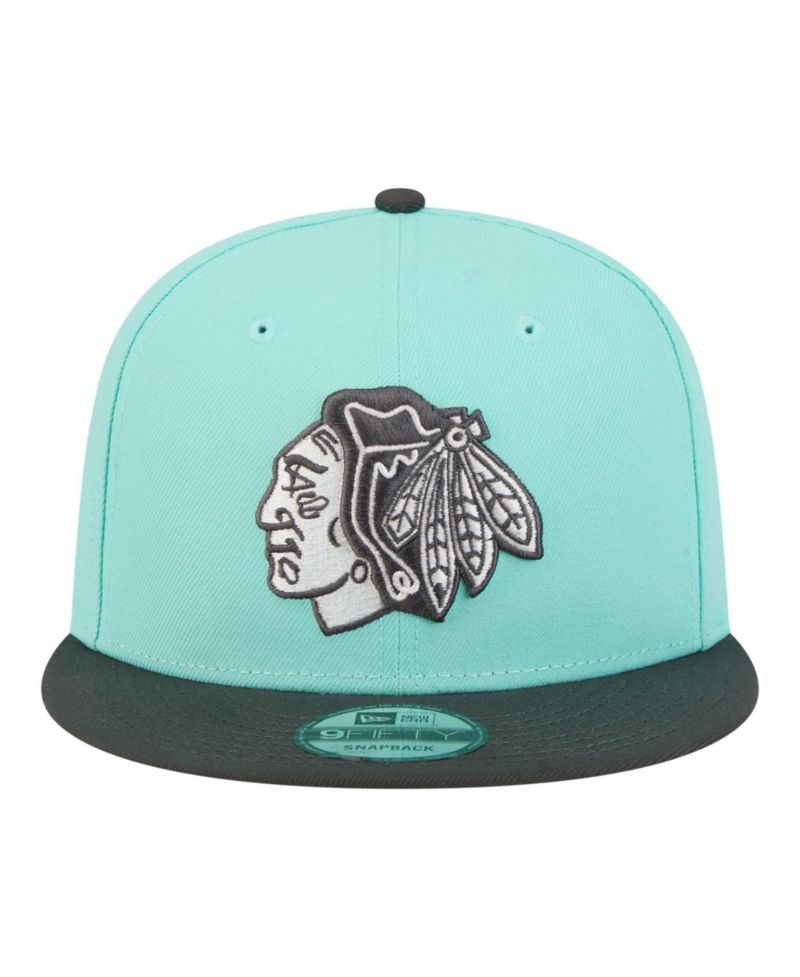 Men's Turquoise/Charcoal Chicago Blackhawks Two-Tone Color Pack 9FIFTY Snapback Hat