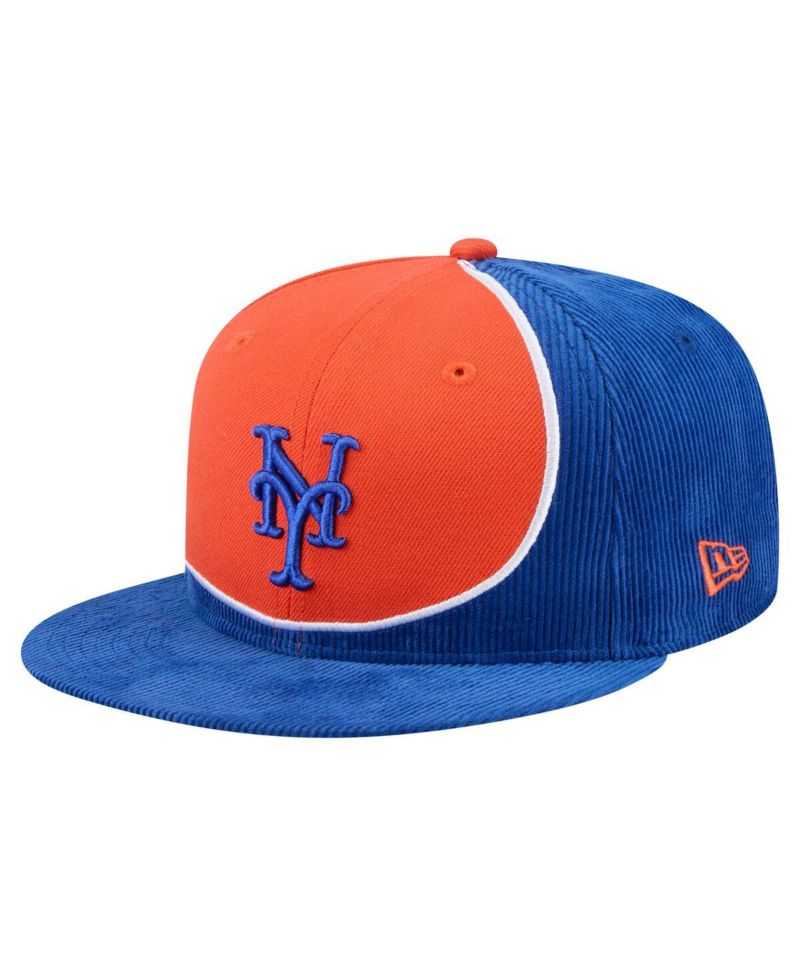Men's Royal/Orange New York Mets Retro Split Corduroy Snapback Hat