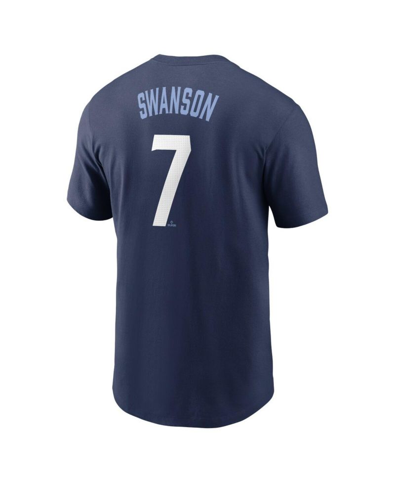 Men's Dansby Swanson Navy Chicago Cubs City Connect Fuse Name & Number T-Shirt