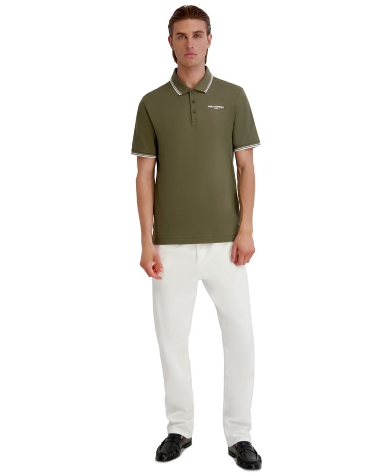 Men's Logo Short-Sleeve Spread Collar Polo Shirt