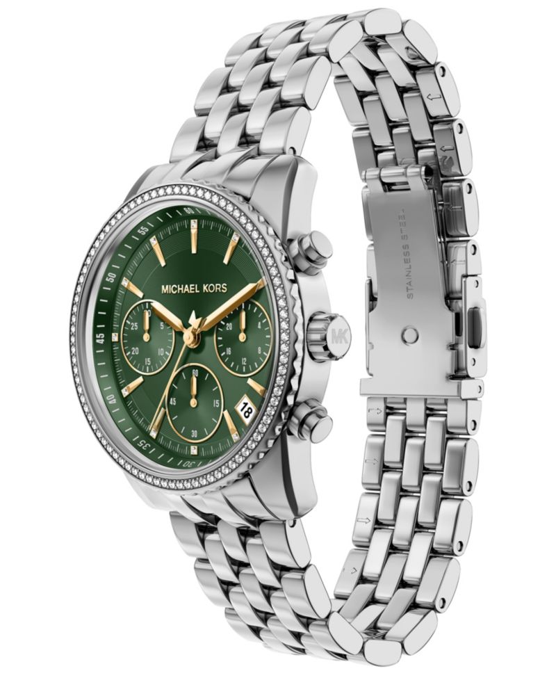 Women's Bryant Chronograph Silver-Tone Stainless Steel Watch, 35mm