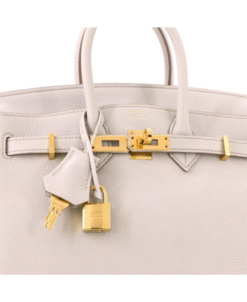 Pre-Owned Hermes Birkin 25 Handbag Light Togo with Gold Hardware