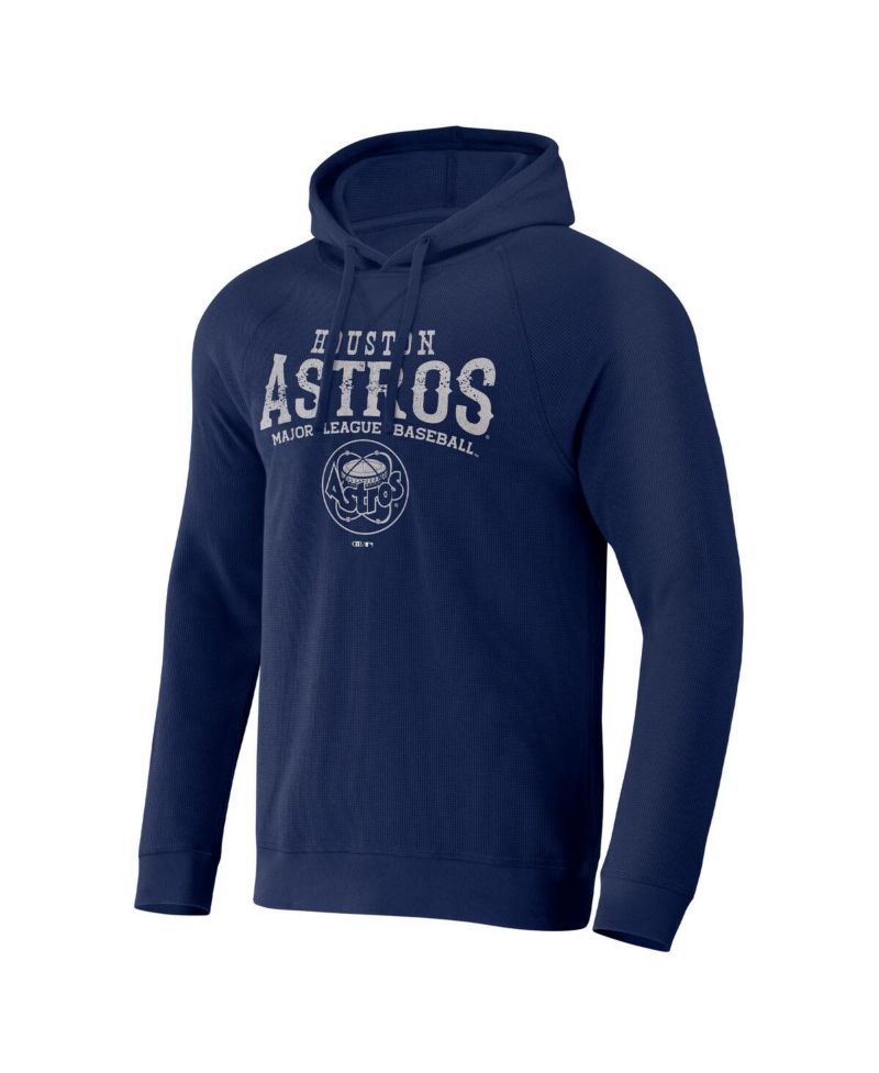 Men's Darius Rucker Collection by Navy Distressed Houston Astros Waffle-Knit Raglan Pullover Hoodie