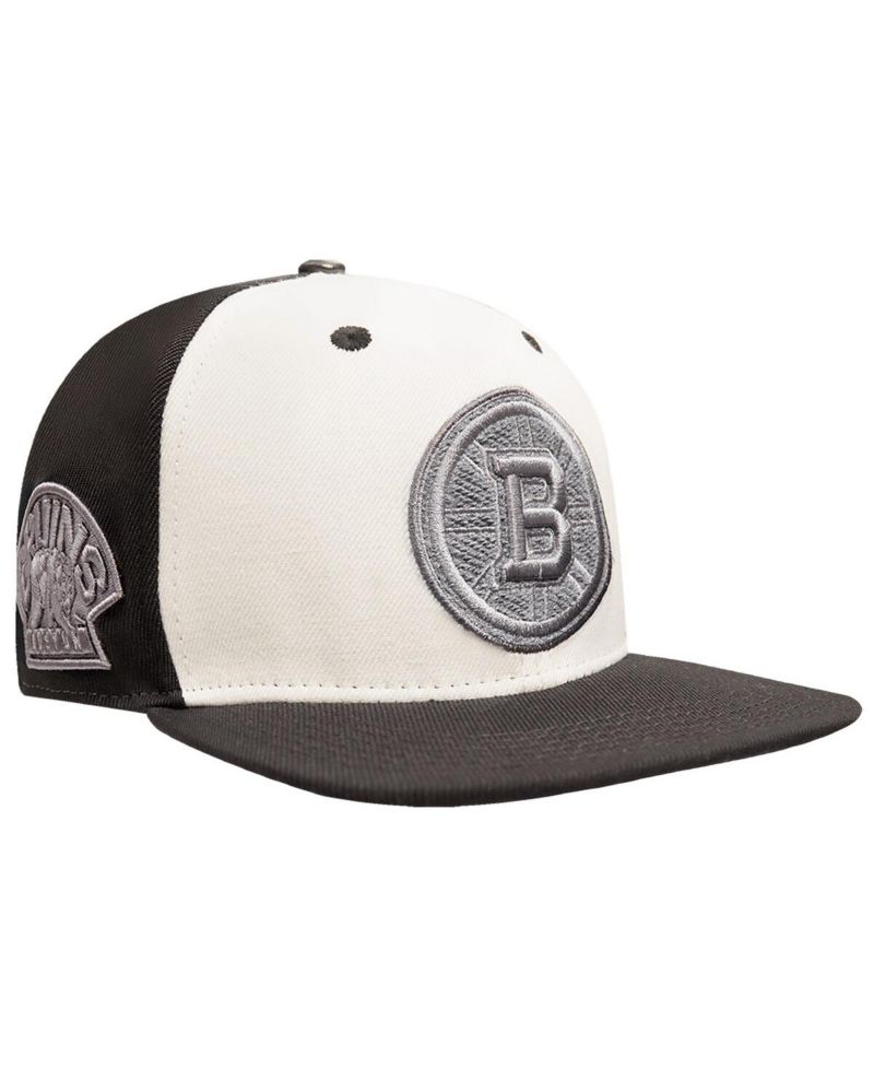 Men's Cream Boston Bruins French Terry Snapback Hat