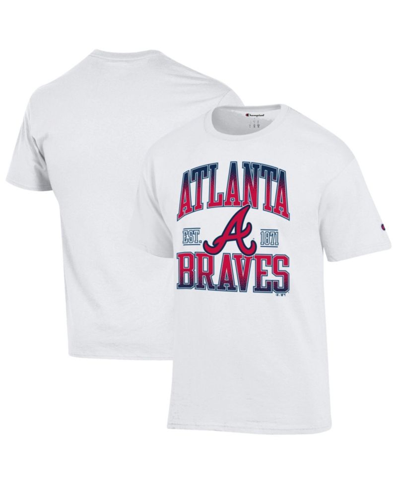 Men's White Atlanta Braves Team Name T-Shirt