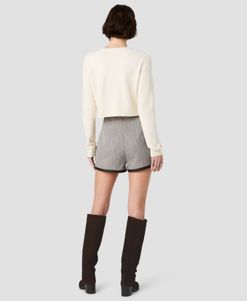 Women's Speckled Herringbone Mid-Rise Shorts