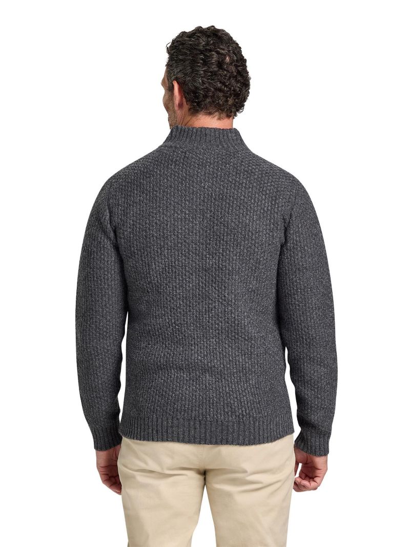 Men's Quarter-Zip Chunky-Textured Relaxed-Fit Sweater