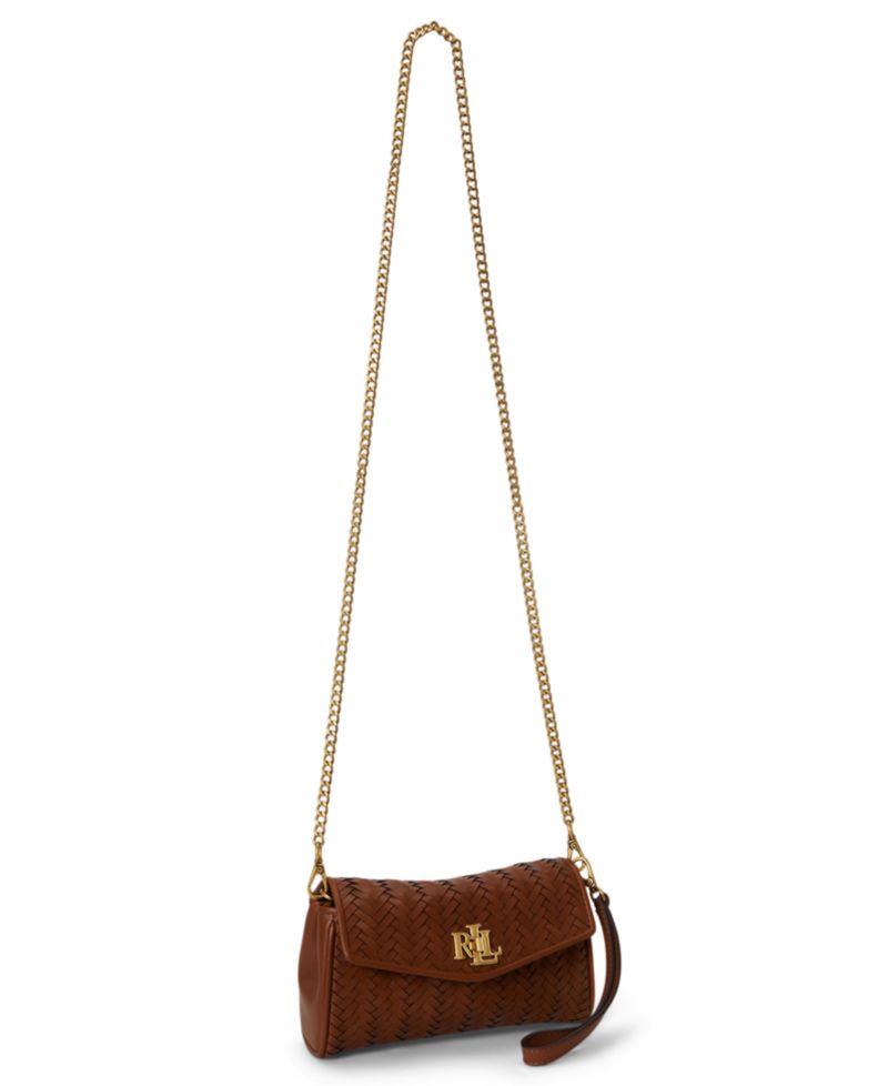 Turn-Lock Woven Leather Wristlet