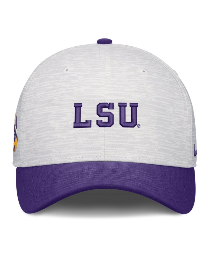 Men's and Women's White/Purple LSU Tigers Primetime Rise Adjustable Hat