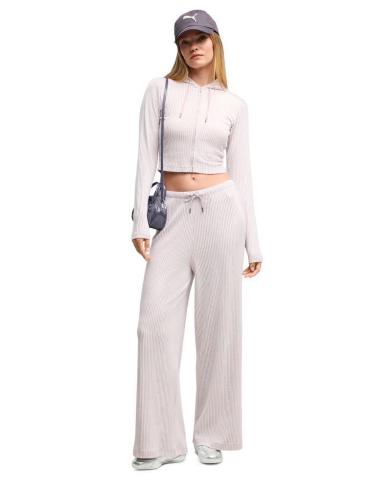 Women's Essentials Ribbed Wide-Leg Pants