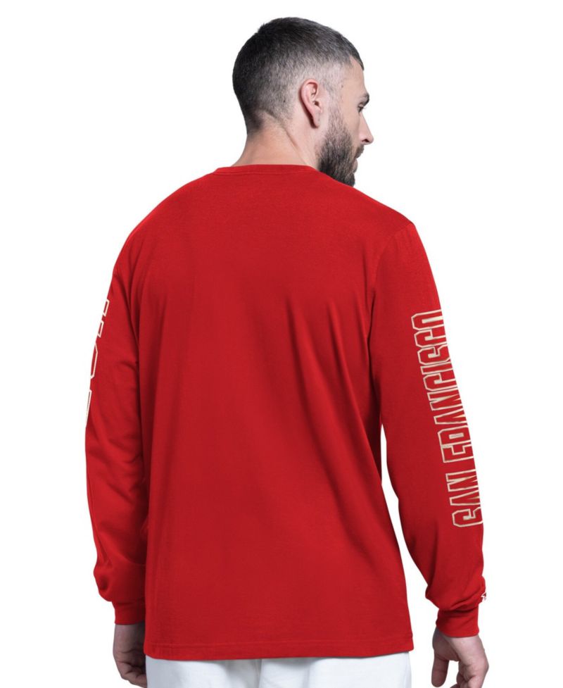 Men's Scarlet San Francisco 49ers Clutch Hit II Long-Sleeve T-Shirt