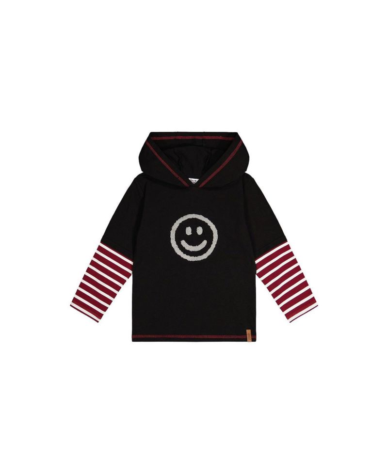 Little and Big Boy 6-12Y Fake Double Sleeve Hooded Shirt
