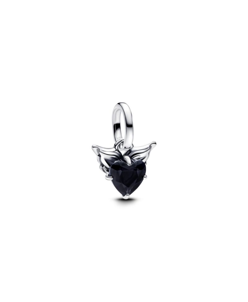 Sterling Silver Winged Heart Mini Dangle Charms