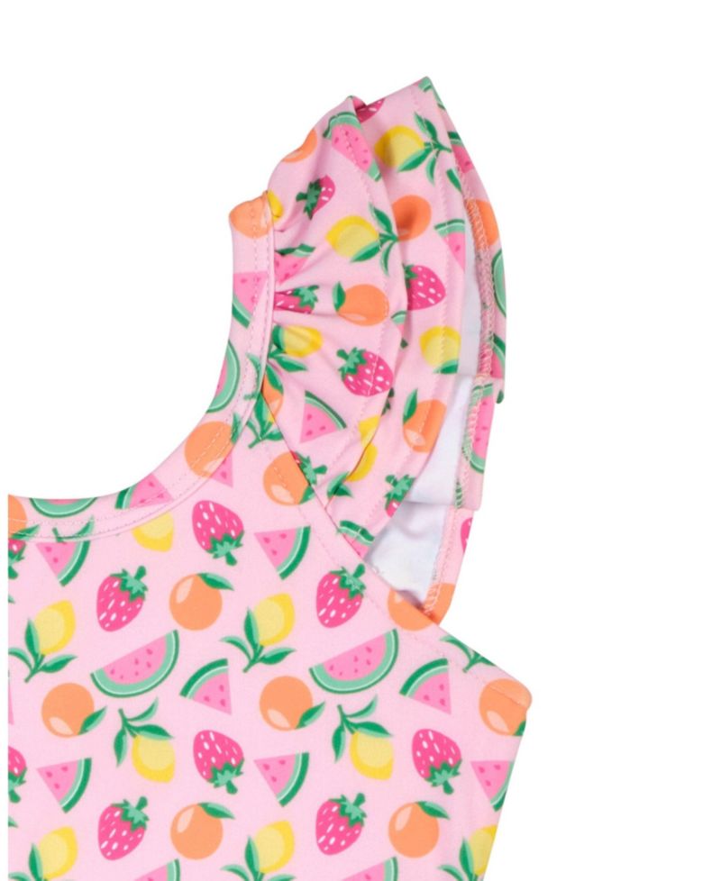 Toddler Girls Fruit Print Ruffled Swimsuit