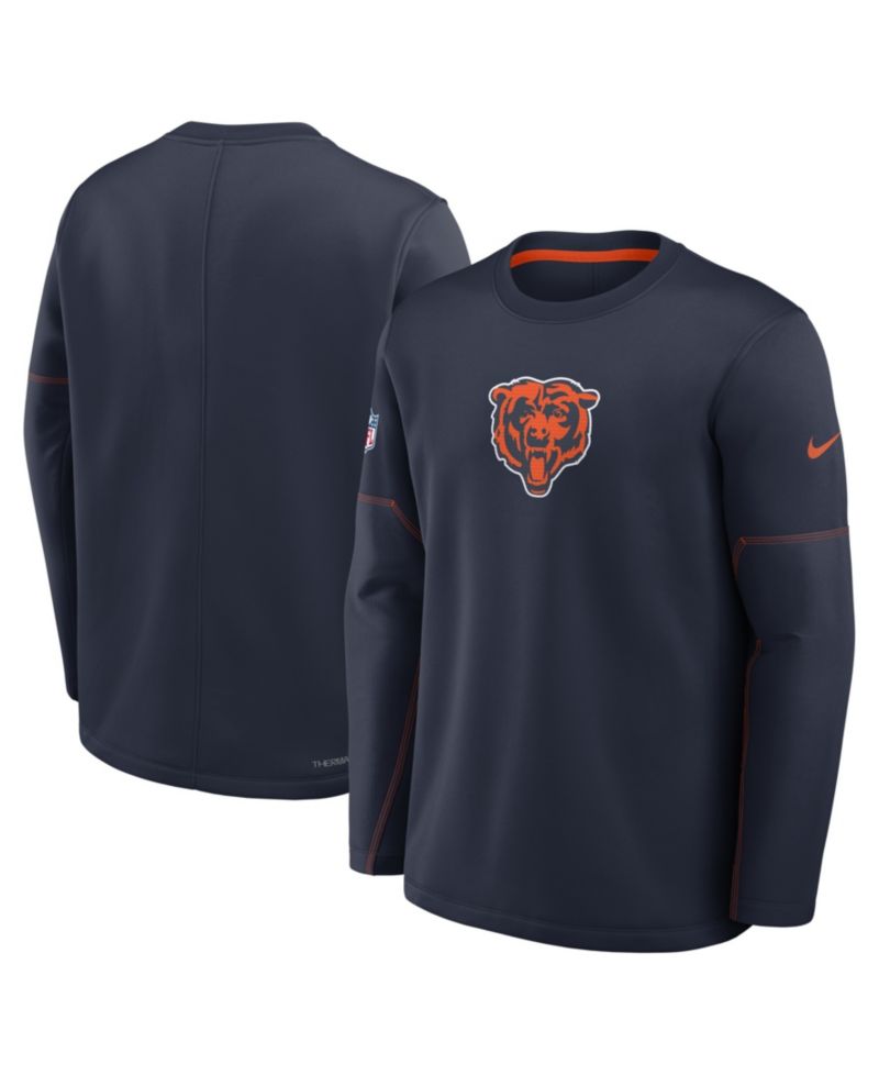 Men's Navy Chicago Bears Sideline Coaches Midweight Therma-FIT Sweatshirt