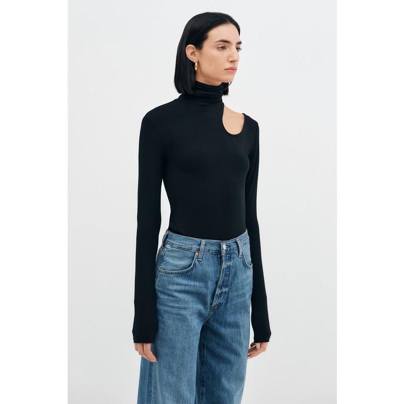 Women's Allegra Extra-Long Sleeve Turtleneck Cutout-Shoulder Jersey Evening Top