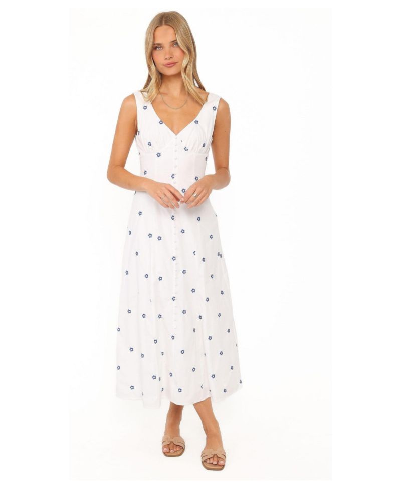 Women's Luellen V-Neck Sleeveless Floral-Print Midi Dress