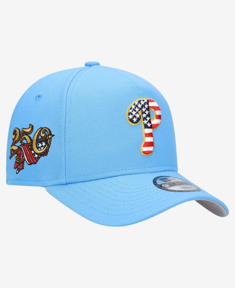 Big Boys and Girls Light Blue Philadelphia Phillies Celebrate America's 250th 9FORTY A-Frame Adjustable Hat