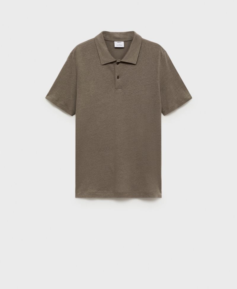 Men's Linen Blend Slim Fit Polo Shirt