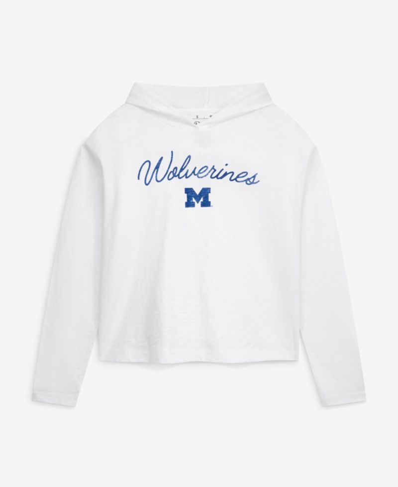 Women's Michigan Wolverines Faye Hooded Slub Long-Sleeve T-Shirt