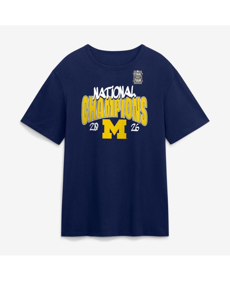 Men's Navy Michigan Wolverines 2026 NCAA Men's Basketball National Champions Schedule T-Shirt