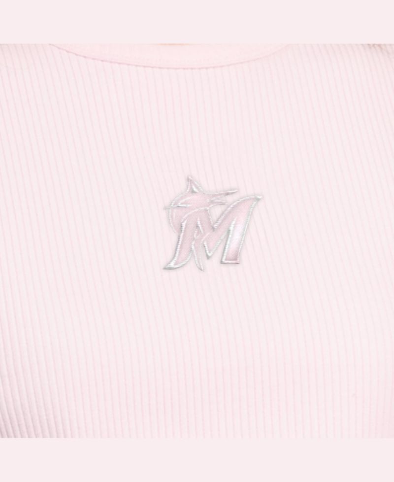 Women's Light Pink Miami Marlins Pastels Ribbed Tank Top
