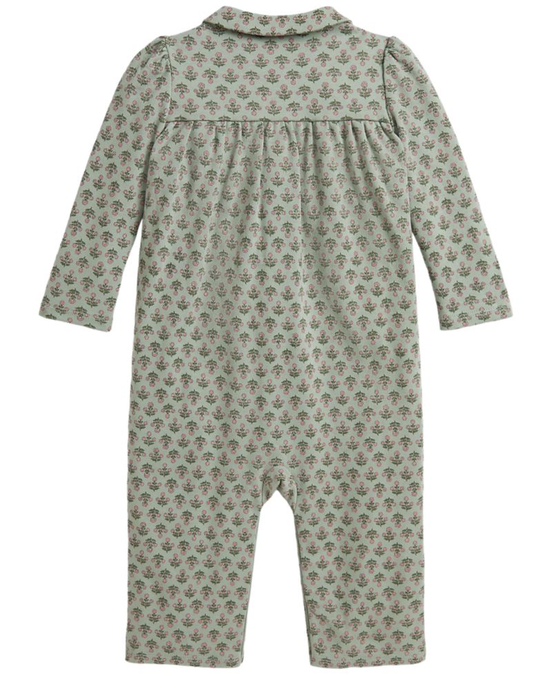 Baby Girls' Floral Interlock Coverall