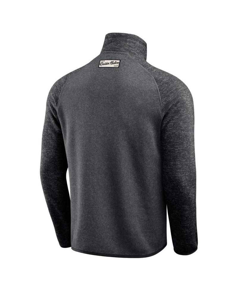 Darius Rucker Collection by Men's Black Las Vegas Raiders Tonal Quarter-Zip Jacket