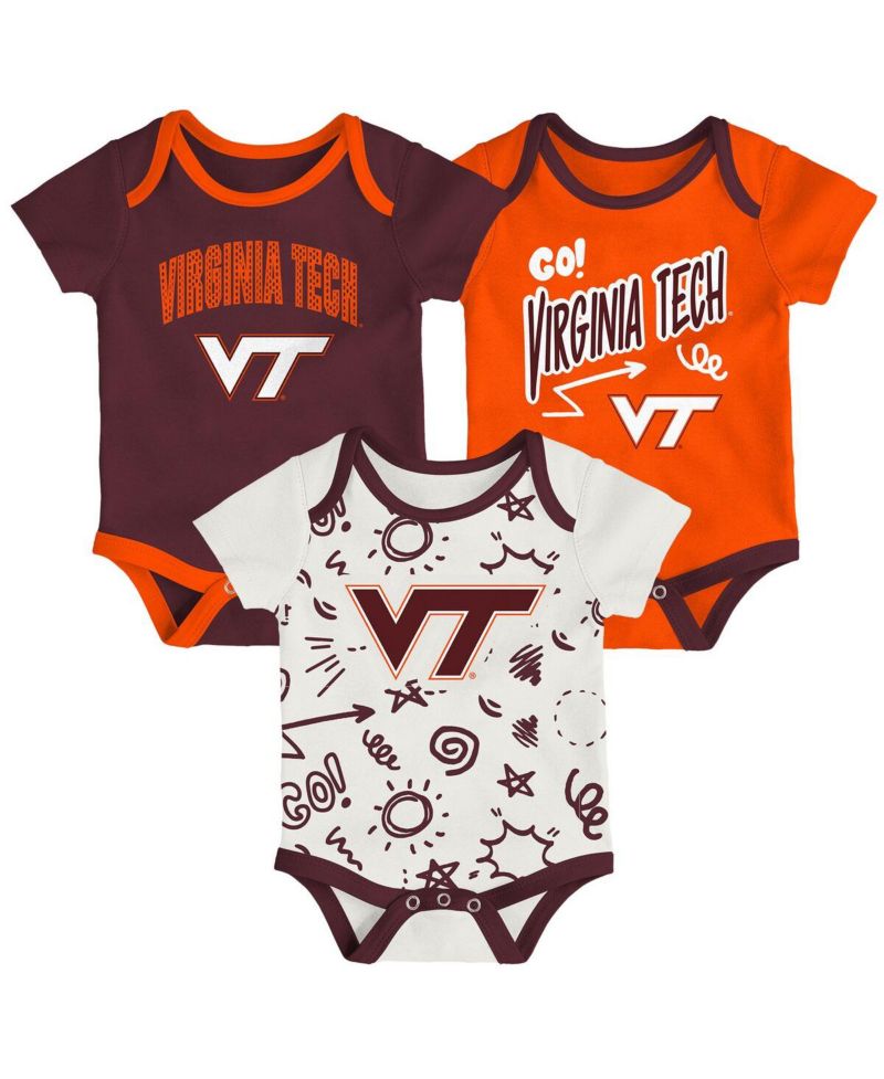 Baby Boys and Girls 3-Pack Virginia Tech Hokies All Day Play Bodysuit Set