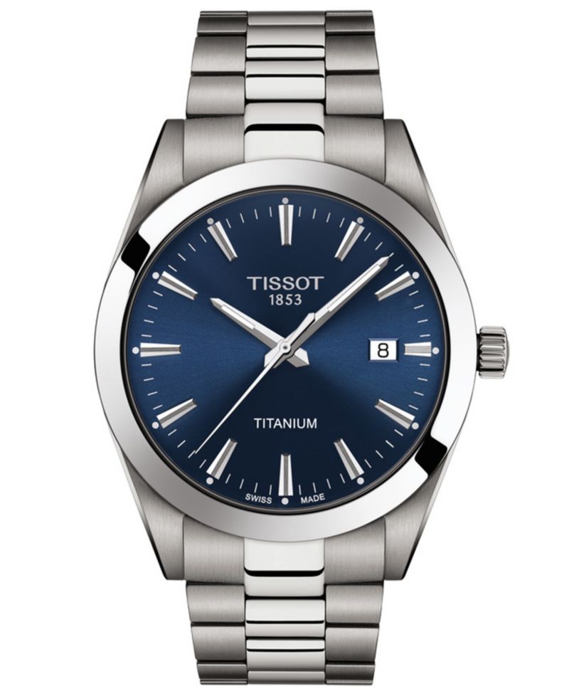 Men's Swiss Gentleman Gray Titanium Bracelet Watch 40mm