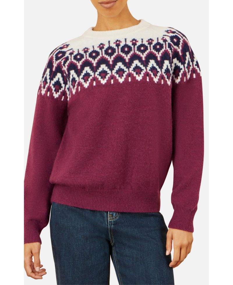 Women's Fair Isle Relaxed Fit Knitted Sweater