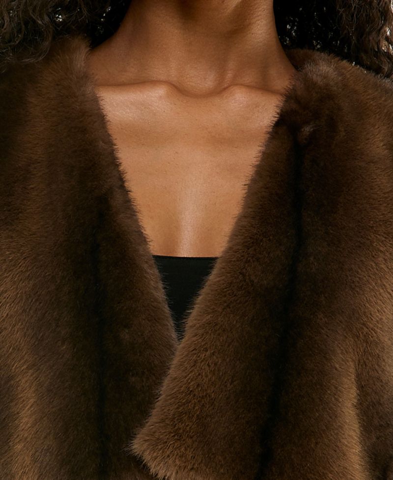 Juniors' Cropped Faux-Fur Vest