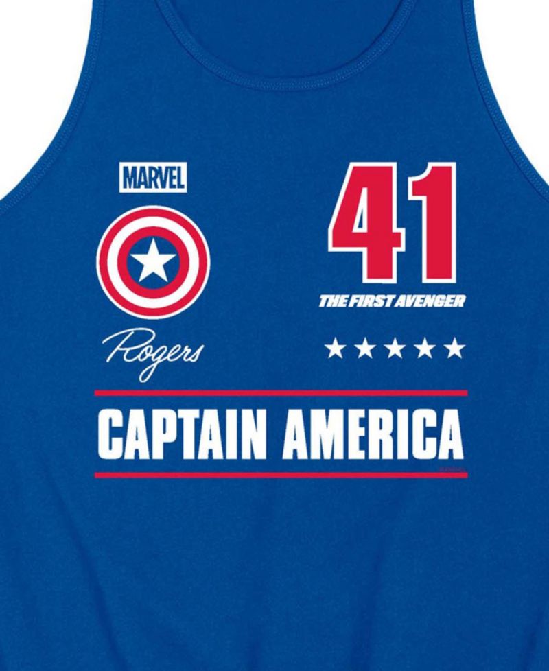 Men's Captain America Jersey Sleeveless Graphic Tank Top