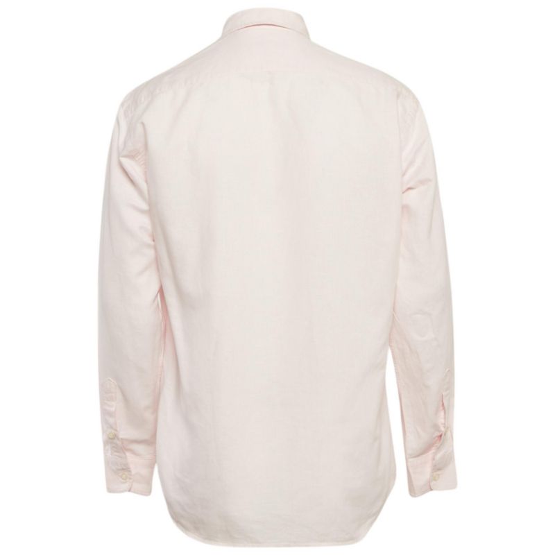 Men's Pink Linen Long Sleeve Shirt