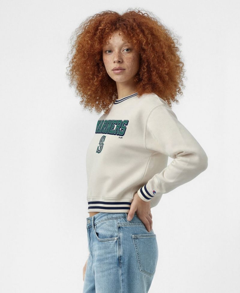 Women's Seattle Mariners Reverse Weave Rib-Knit Sweatshirt