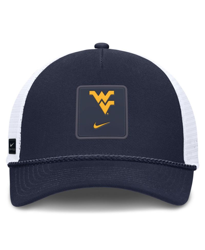 Men's and Women's Navy West Virginia Mountaineers 2026 On-Field Gameday Rope Trucker Adjustable Hat