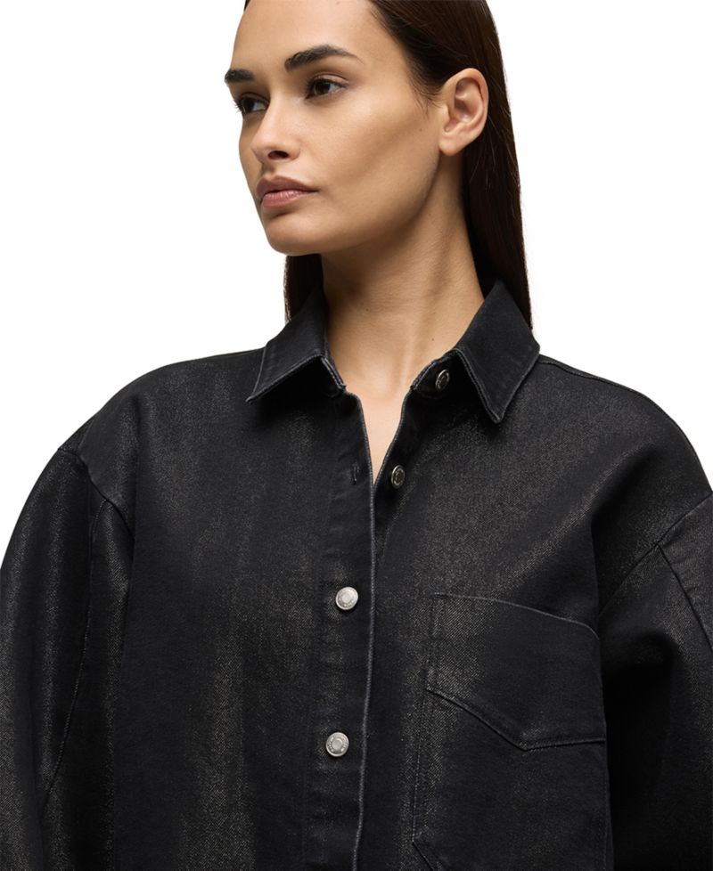 Women's Barrel-Sleeve Denim Shirt Jacket