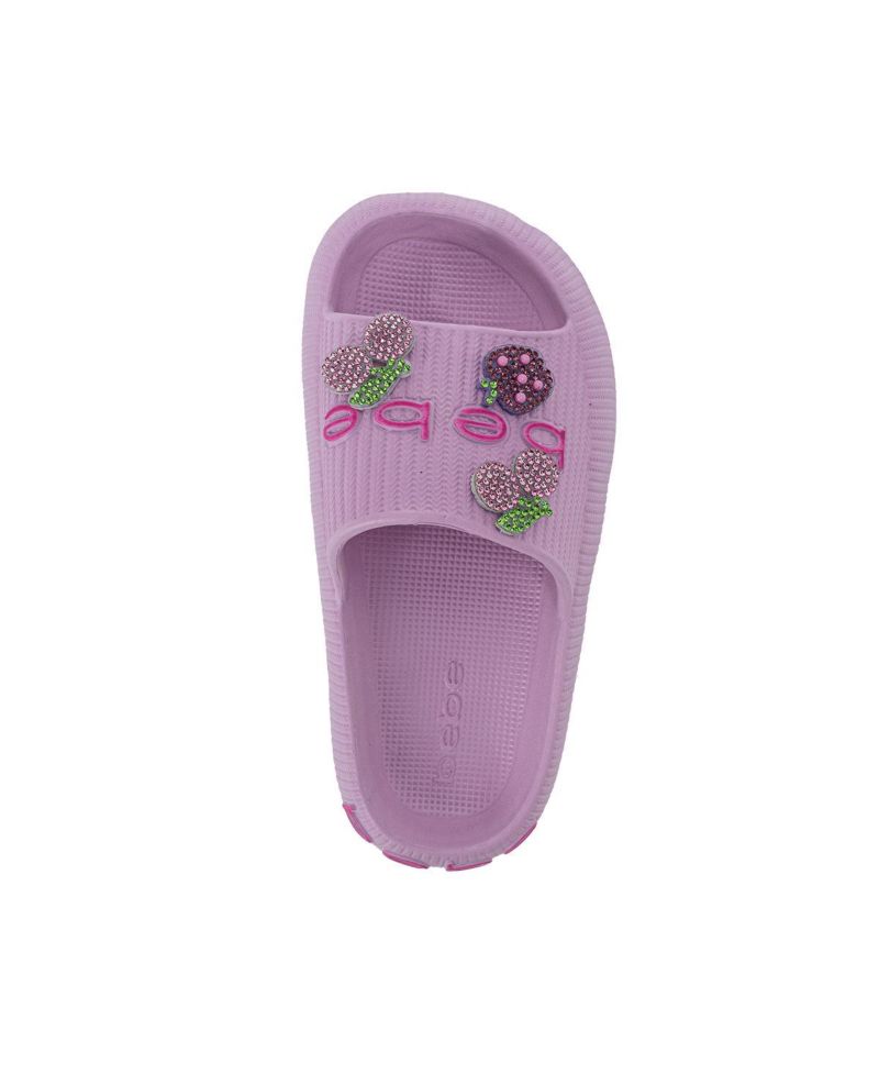 Girls Girls EVA Slide - Lightweight Comfy Slide Sandals with Rhinestone Fruit Patches