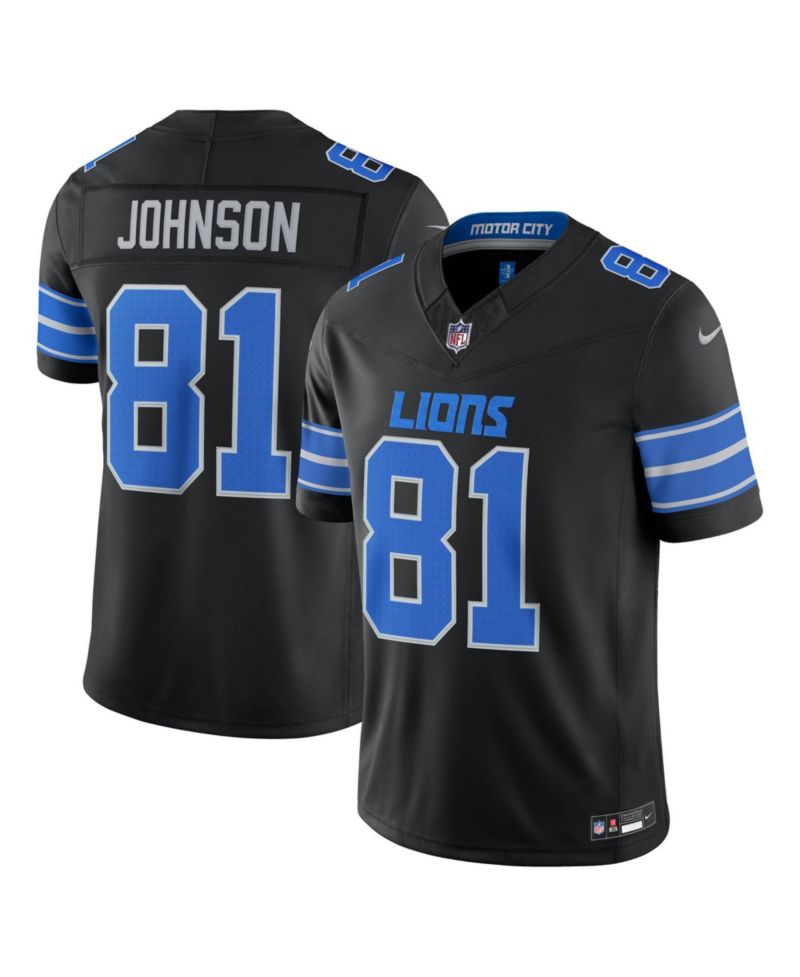 Men's Calvin Johnson Black Detroit Lions Alternate Vapor F.U.S.E. Stitched Retired Limited Jersey