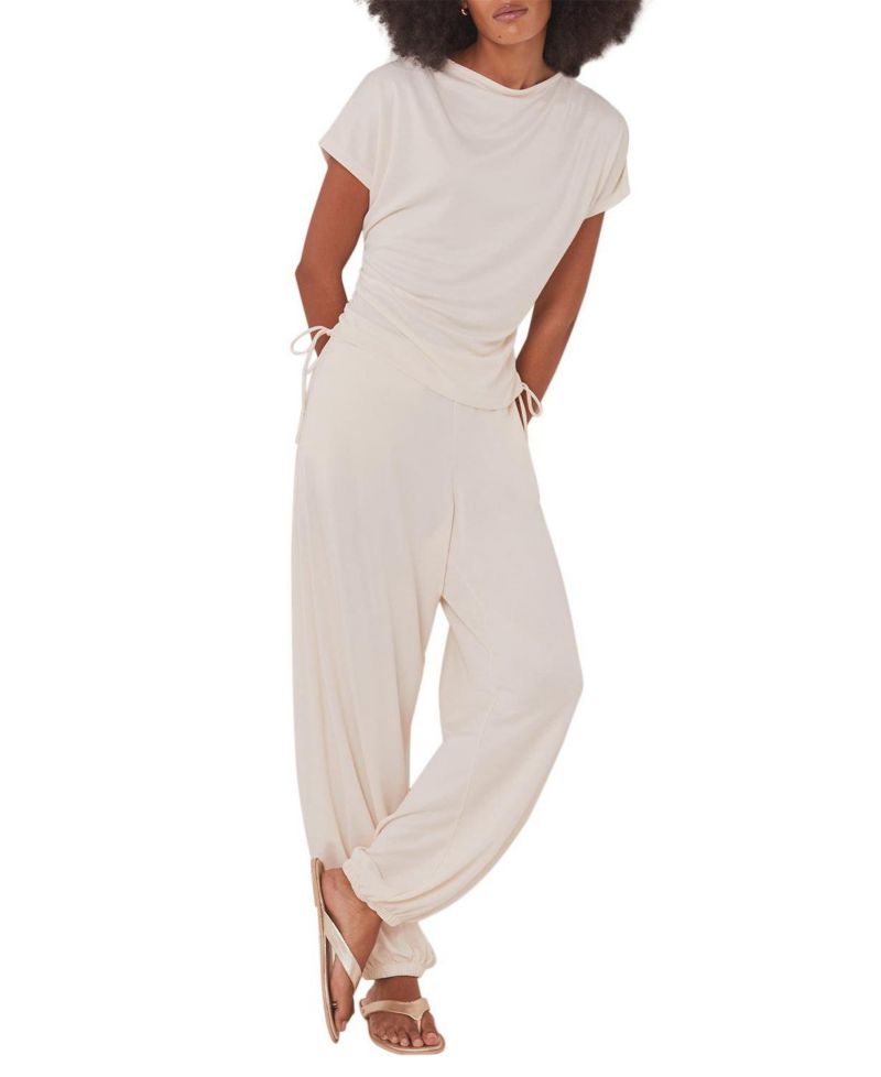 Women's Jersey Ruched Tie Detail Top