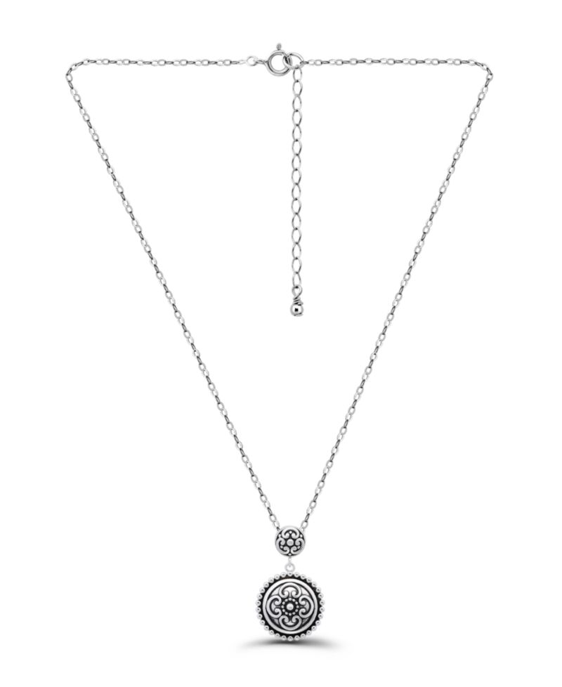 Oxidized Round Circle Celtic Style Pendant Necklace