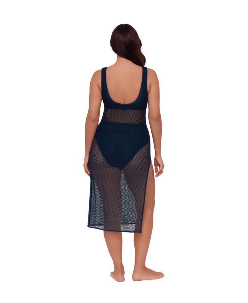 Women's S3 Front Slit Crochet Swimsuit Coverup Dress