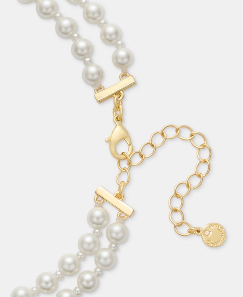 Imitation Pearl Layered Butterfly Necklace