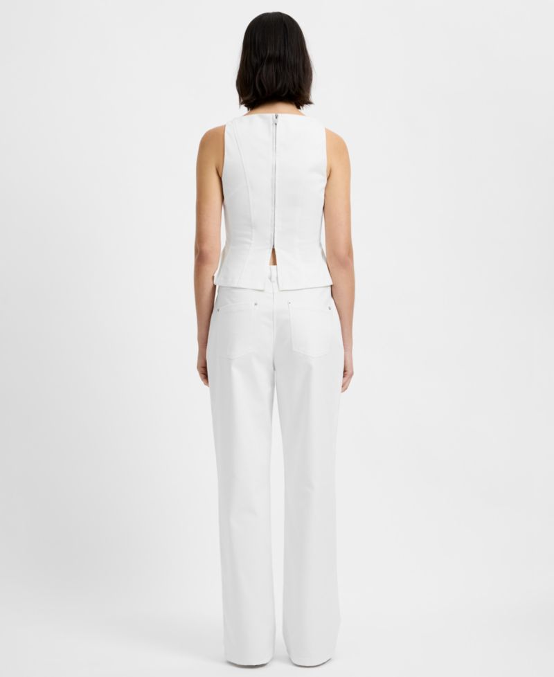 Women's Inez Twill Square Neck Peplum Top