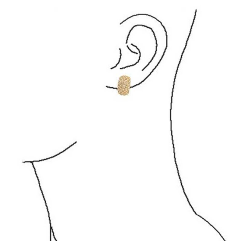 Cocktail Wide Pave Gold Encrusted Crystal Half Dome Clip On Earrings