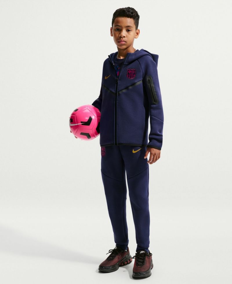 Big Boys and Girls Navy Barcelona Tech Fleece Raglan Full-Zip Hoodie