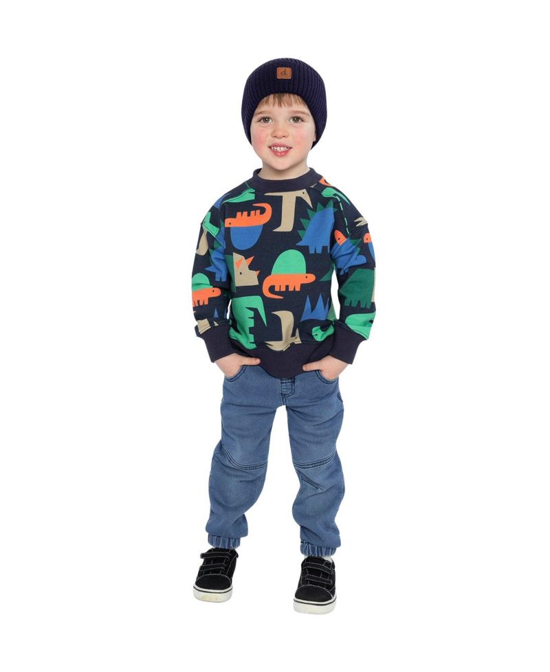 Big Boys (6-12) Fleece Sweatshirt Dinosaur Print