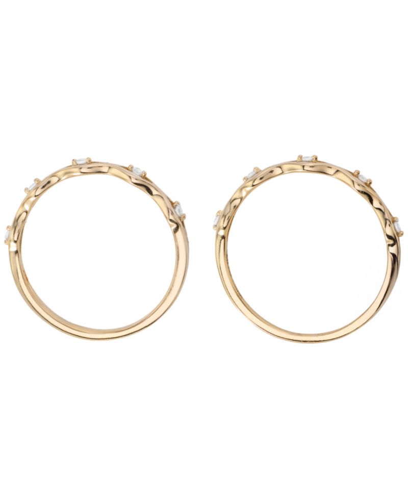 2-Piece Cubic Zirconia Stackable Ring Set (0.15 ct. t.w.) in Gold over Sterling Silver
