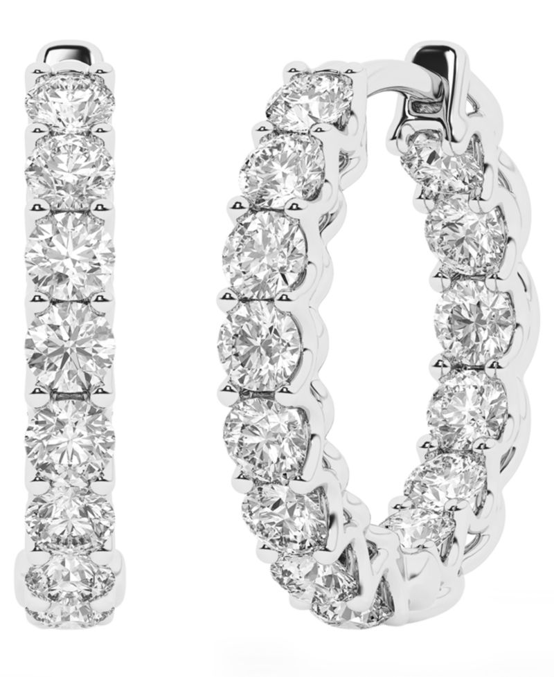 Lab-Grown Diamond Hoop Earrings (2 ct. t.w.) in Sterling Silver