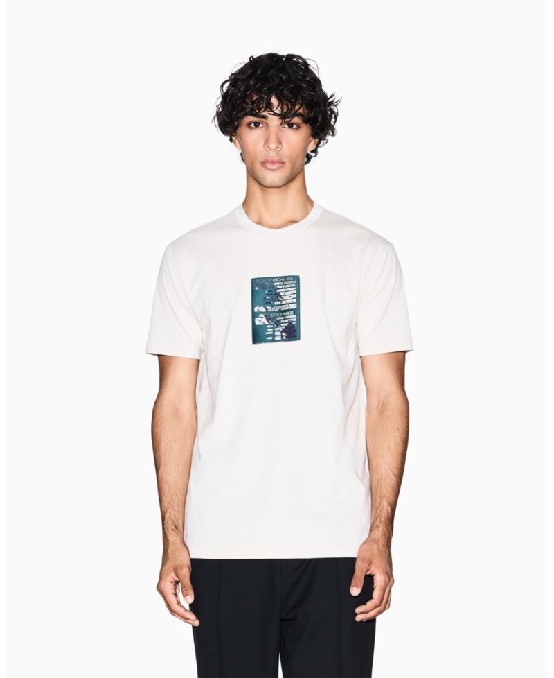 Men's Heavy Jersey Center Chest Grid Box T-Shirt